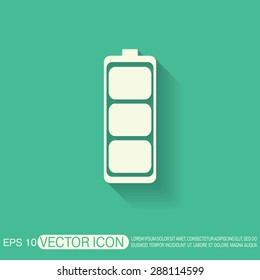 charged battery. symbol a charged battery. icon energy