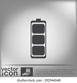 charged battery. symbol a charged battery. icon energy