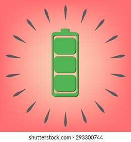 charged battery. symbol a charged battery. icon energy