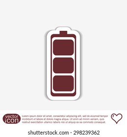 charged battery. symbol a charged battery. icon energy