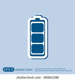 charged battery. symbol a charged battery. icon energy