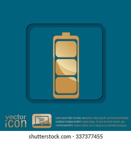 charged battery. symbol a charged battery. icon energy
