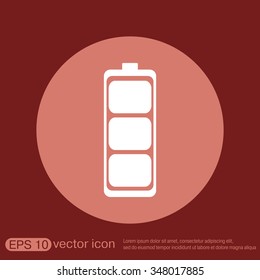 charged battery. symbol a charged battery. icon energy