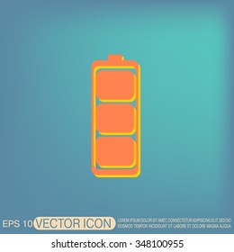 charged battery. symbol a charged battery. icon energy