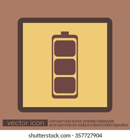 charged battery. symbol a charged battery. icon energy
