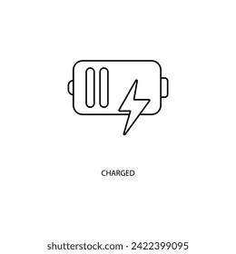 charged concept line icon. Simple element illustration. charged concept outline symbol design.