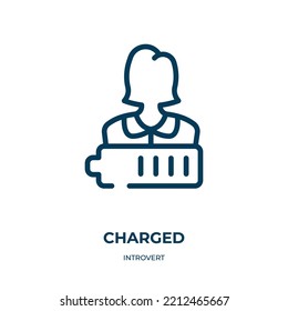 Charged Icon. Linear Vector Illustration From Introvert Collection. Outline Charged Icon Vector. Thin Line Symbol For Use On Web And Mobile Apps, Logo, Print Media.