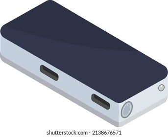 Charged power bank, illustration, vector on a white background.