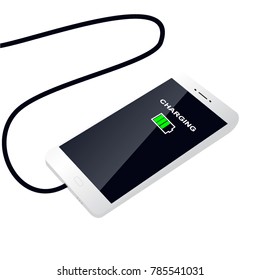 charged touch screen smartphone vector illustration preview