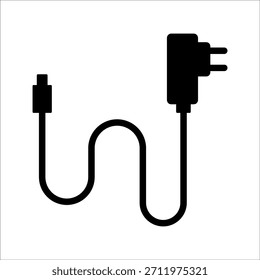 Icono del adaptador del cargador. Signo de unidad flash. Carga USB. Cargador del teléfono móvil. Cargador de teléfono móvil Clip art.