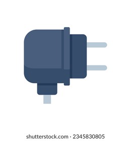 Charger adapter icon flat vector. Battery charge. Cell mobile isolated