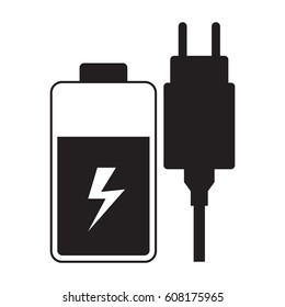 charger & battery icon isolated vector