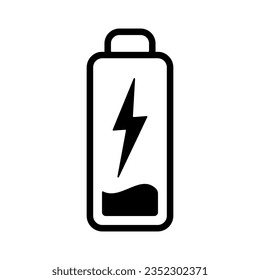 charger battery indikator line icon vector design template and ilustration with editable stroke