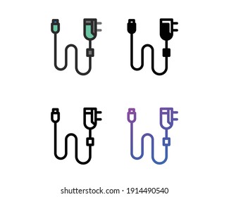 Charger cable icon pack, vector eps 10