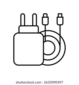 Icono de cable del cargador Vector ilustración de stock