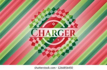 Charger christmas emblem background.