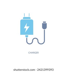 icono de línea de concepto de cargador. Ilustración de elemento simple. diseño de símbolos de contorno de concepto de cargador.