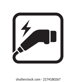 Charger Connector Icon, Electric Car Charging Plug Sign, Vector Illustration