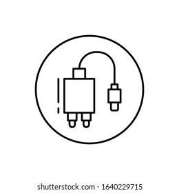 Charger, connector icon. Simple line, outline vector elements of connectors and cables icons for ui and ux, website or mobile application
