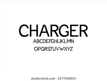 Charger font for logo and headline. Isolated vector typeset