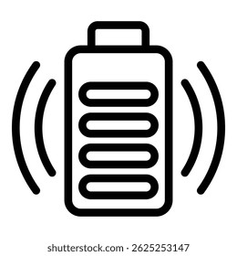 Charger full battery icon. Outline charger full battery vector icon for web design isolated on white background
