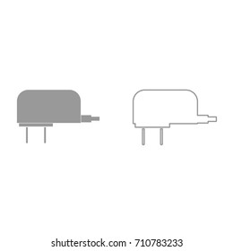 Charger grey set icon .