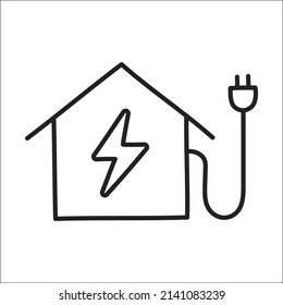 charger. hand drawn EV doodle icon.