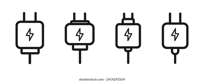 charger head set icon, simple design for graphic needs, vector eps 10