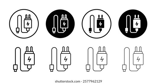 Charger icon black and white vector sign