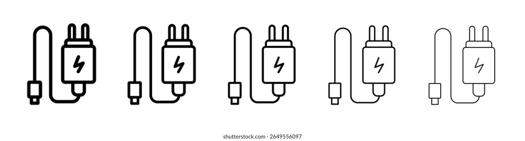 Charger icon black and white vector sign