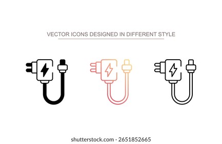 Charger icon design with white background stock illustration