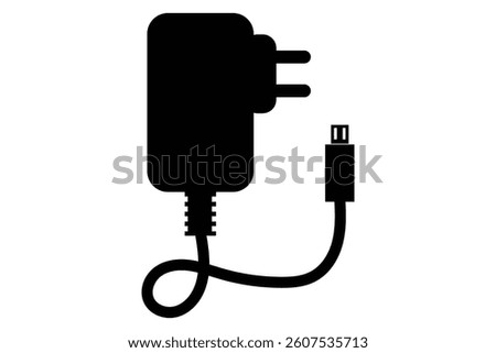 charger icon, electric plug icon isolated on white background.