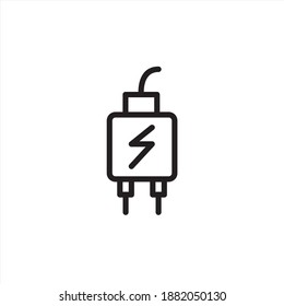 Charger icon. Electronic device theme icon design, outline icon style. Vector