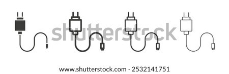 Charger icon in fill and three stroke sizes