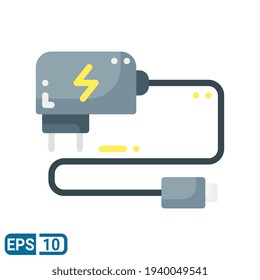 charger icon in flat style isolated on white background. EPS 10