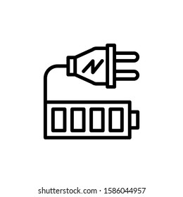 charger Icon in outline style on white background, charger Icon Vector device is fully charged