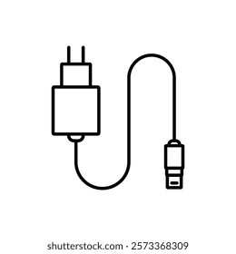 Charger icon Outline thin set