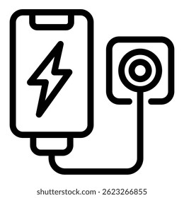 Charger icon. Outline charger vector icon for web design isolated on white background