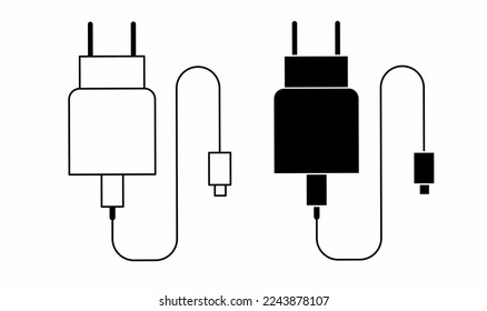 charger icon set isolated on white background