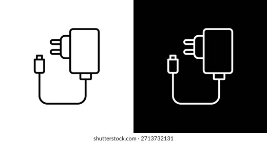 Icono del cargador. Símbolo plano simple. Ilustración de pictograma de contorno negro perfecto