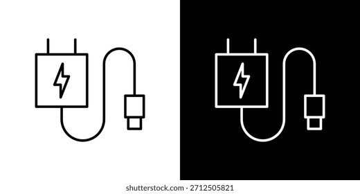 Icono del cargador en estilo lineal simple.