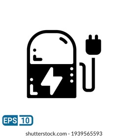 charger icon in solid style isolated on white background. EPS 10