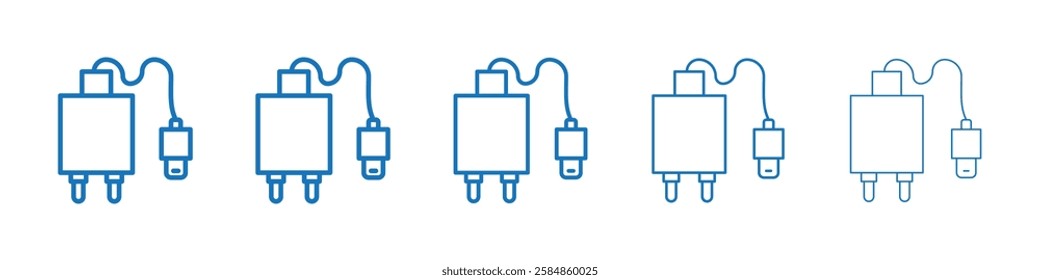 Charger icon Symbol collection thin outline set