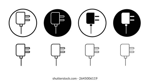 Charger icon Thin line illustration set vector