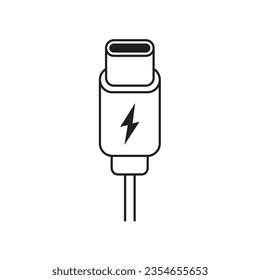 Charger icon type c vector USB type C icon cable white background