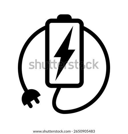 Charger icon vector. Charging illustration sign. Electricity symbol. Powerbank logo.