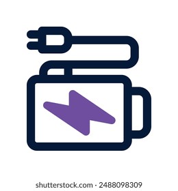 charger icon. vector dual tone icon for your website, mobile, presentation, and logo design.