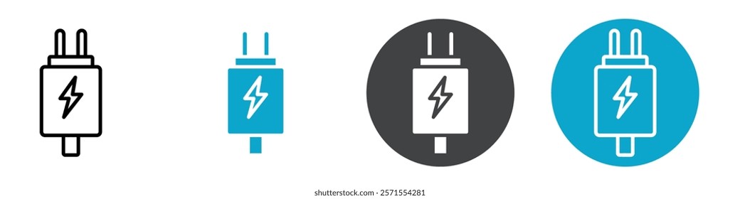 charger icon Vector illustration in black