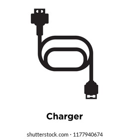 Charger icon vector isolated on white background, logo concept of Charger sign on transparent background, filled black symbol
