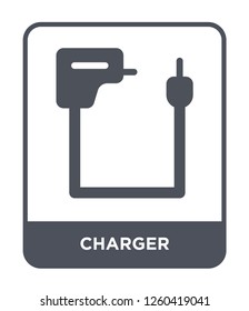 charger icon vector on white background, charger trendy filled icons from Electrian connections collection, charger simple element illustration